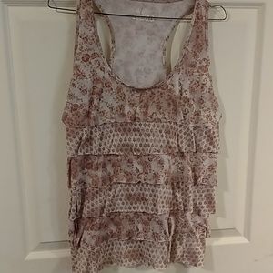 Mudd racerback ruffled Floral tank top